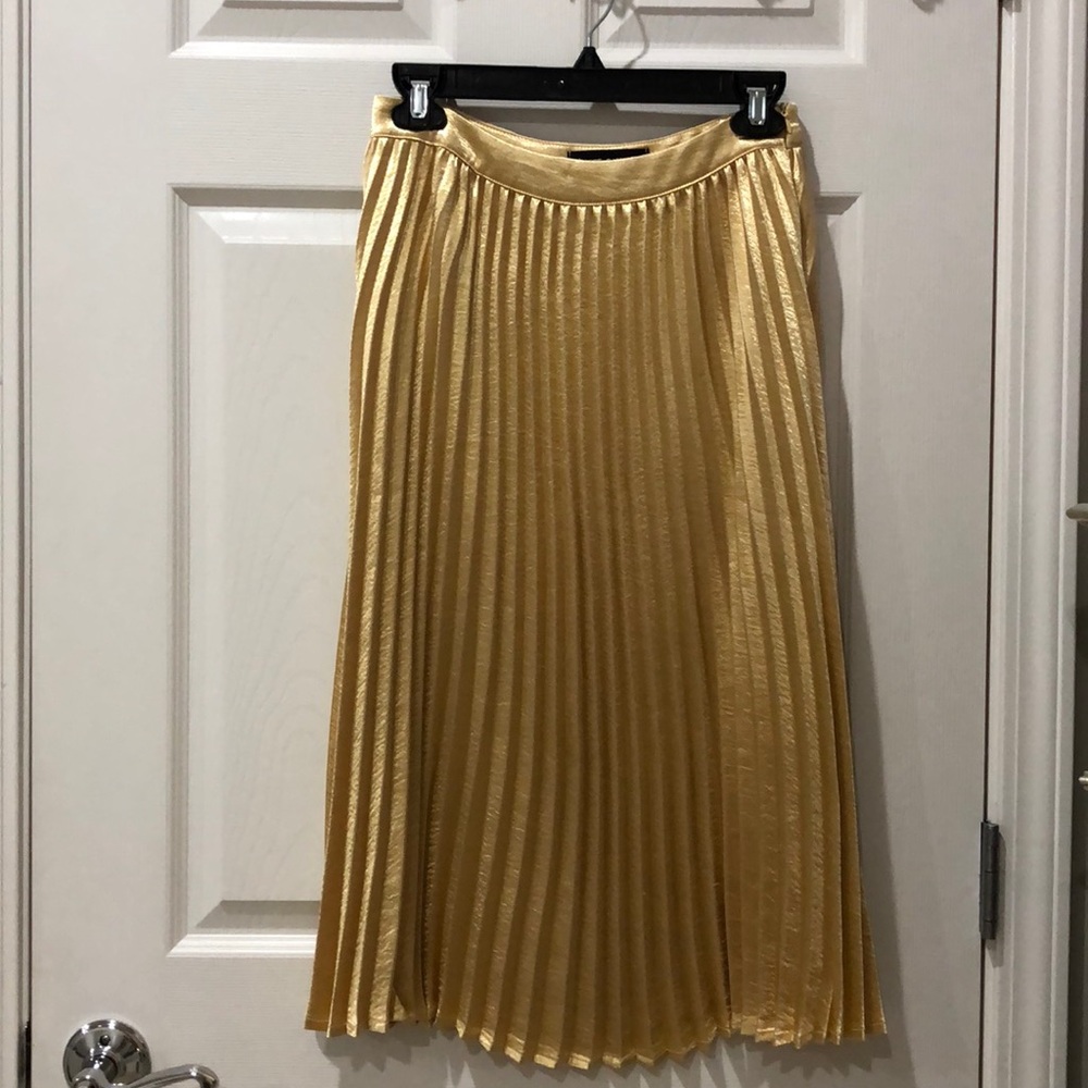 Women’s gold pleated skirt